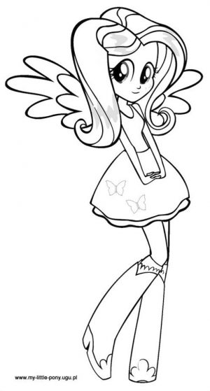 Equestria Girls Coloring Pages Cute Fluttershy