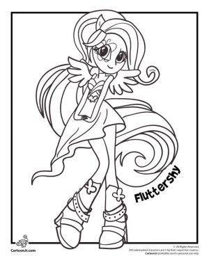 Equestria Girls Coloring Pages Fluttershy