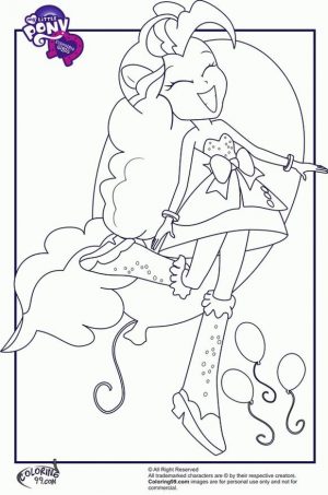Equestria Girls Coloring Pages Pinkie Pie Happy