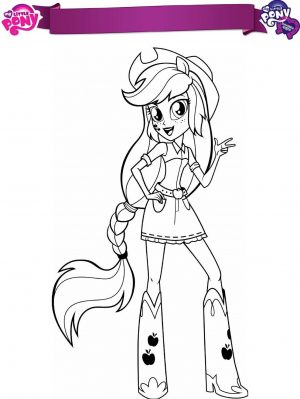 Equestria Girls Coloring Pages Pony Applejack