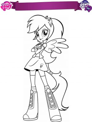Equestria Girls Coloring Pages Pony Rainbow Dash
