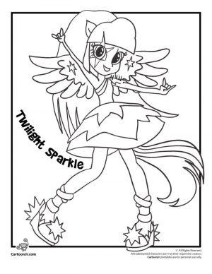 Equestria Girls Coloring Pages Pony Twilight Sparkle