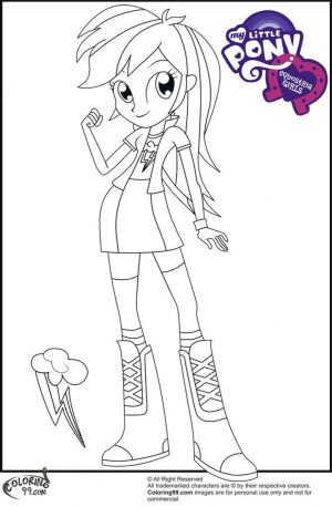 Equestria Girls Coloring Pages Rainbow Dash Funky
