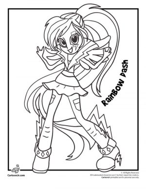 Equestria Girls Coloring Pages Rainbow Dash