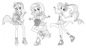 Equestria Girls Coloring Pages Ready to Party
