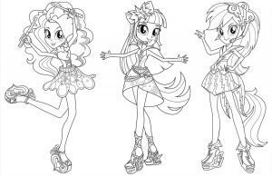 Equestria Girls Coloring Pages Ready to Perform on Stage