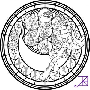 Equestria Girls Coloring Pages Stained Glass