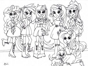 Equestria Girls Coloring Pages Teenage Girls