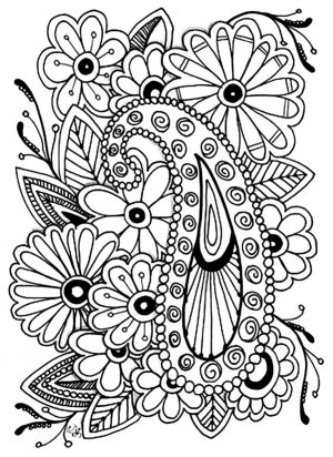 Floral Pattern Coloring Pages for Adult Free psl4