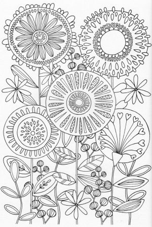 Flower Coloring Pages for Adults Floral Patterns sun2
