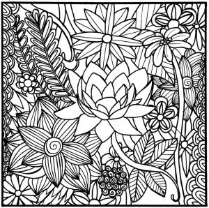 Flower Pattern Coloring Pages for Grown Ups plq1