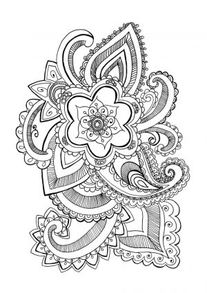 Flower Pattern Coloring Pages for Grown Ups yg6