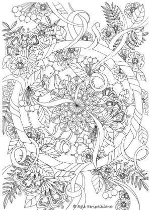 Flower Pattern Coloring Pages to Print for Adults rdc0