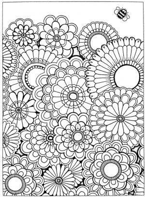 Flower Pattern Coloring Pages to Print for Adults rhc8