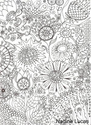 Flower Pattern Coloring Pages to Print for Adults tdv2