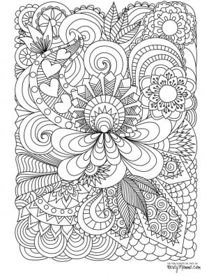 Flower Pattern Coloring Pages to Print for Adults ulc7