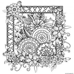 Flower Pattern Coloring Pages to Print for Adults wtz6
