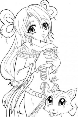 Free Anime Coloring Pages for Girls Beautiful Anime Princess