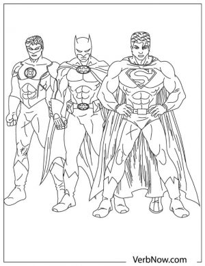 Free Justice League Coloring Pages Green Lantern with Batman and Superman