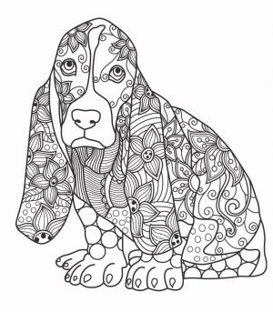 Free Printable Adult Coloring Pages Dog Sad Puppy Art