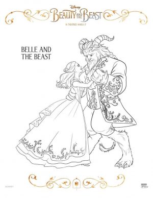 Free Printable Beauty and The Beast 2017 Coloring Pages Belle and Beast Dancing