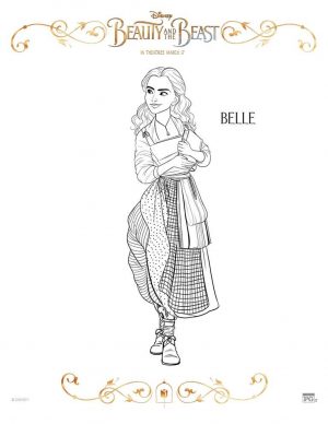 Free Printable Beauty and The Beast 2017 Coloring Pages Belle