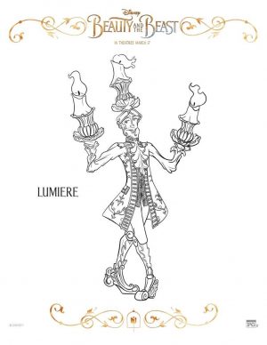 Free Printable Beauty and The Beast 2017 Coloring Pages Lumiere