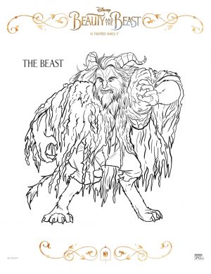 Free Printable Beauty and The Beast 2017 Coloring Pages The Beast