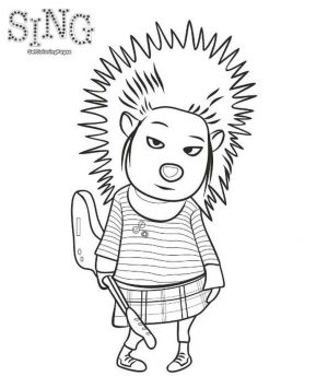 Free Sing Coloring Pages Ash the Punk Rock Queen