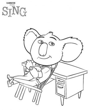 Free Sing Coloring Pages Buster Moon Sitting on His Chair