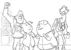 Free Sing Coloring Pages Gunther and Rosita Discussing Something