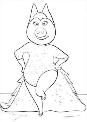 Free Sing Coloring Pages Rosita in Her Bat Suit