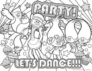 Free Trolls Coloring Pages All Trolls Like to Dance and Party