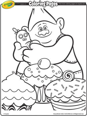 Free Trolls Coloring Pages Biggie Likes Cupcake