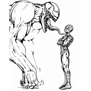 Free Venom Coloring Pages Venom Is Huge Compared to Spiderman