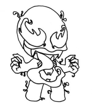 Free Venom Coloring Pages Venom Simple Drawing for Kids
