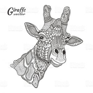 Giraffe Coloring Pages for Adults Zentangle Art – 88912