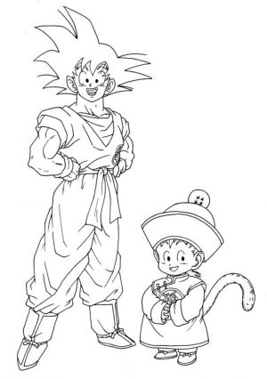 Goku Coloring Pages Printable Goku and Young Gohan