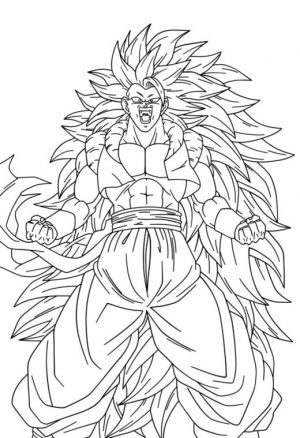 Goku Coloring Pages Printable Long Haired SSJ3
