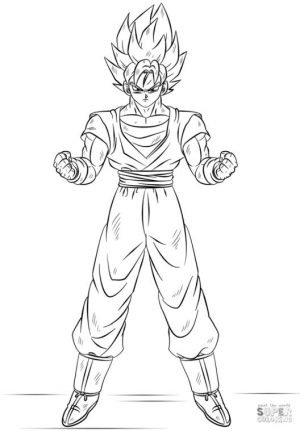 Goku Coloring Pages Super Saiyan bsd1
