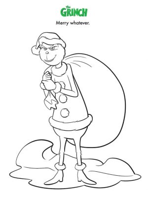 Grinch Coloring Pages Free Grinch Doesnt Like Christmas