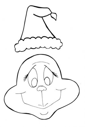 Grinch Coloring Pages Free Grinch Smiling Face and His Hat