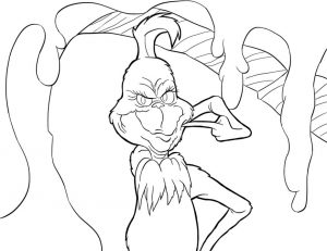 Grinch Coloring Pages Grinch Making Fake Smile