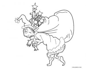 Grinch Coloring Pages Online Grinch Getting Away with Christmas Presents
