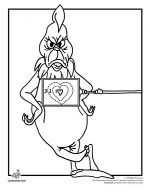 Grinch Coloring Pages Printable Grinch Has Very Small Heart