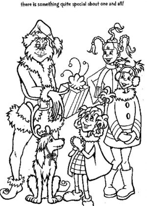 Grinch Coloring Pages for Adults Grinch Giving Presents to Children