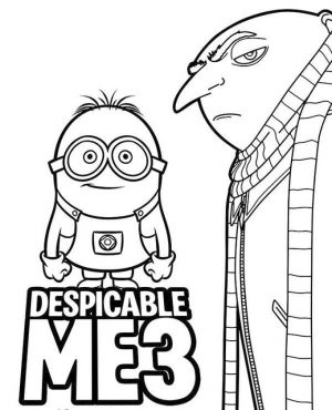 Gru and Minion Best Friends Coloring Pages