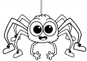 Happy Little Baby Spider Coloring Page for Kids hp41