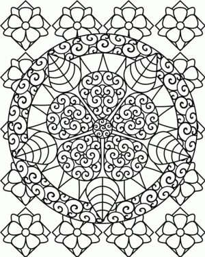 Hard Coloring Pages Abstract Floral Patterns