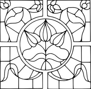 Hard Coloring Pages Online Stained Glass
